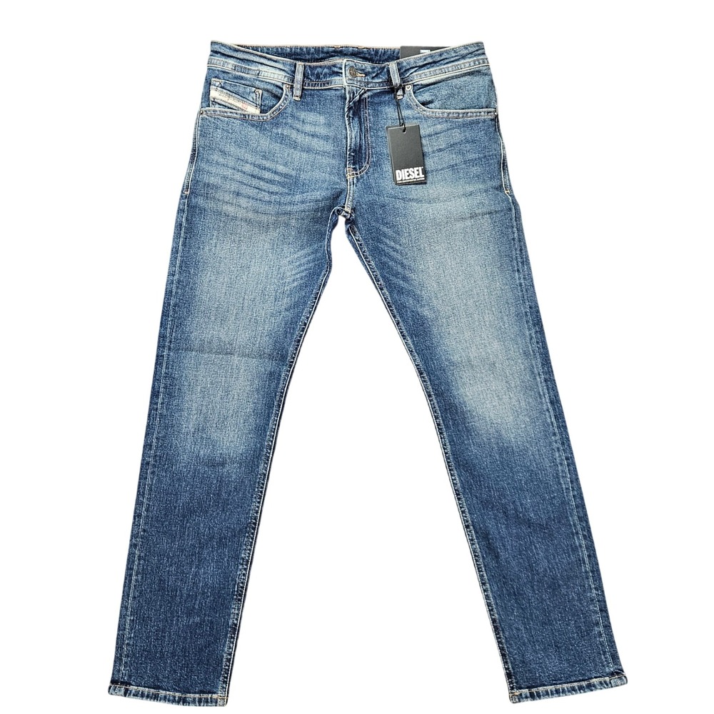 NWT Diesel Thommer-R Slim Jeans Men's 34x32 Slim Tapered Blue Stretch Denim